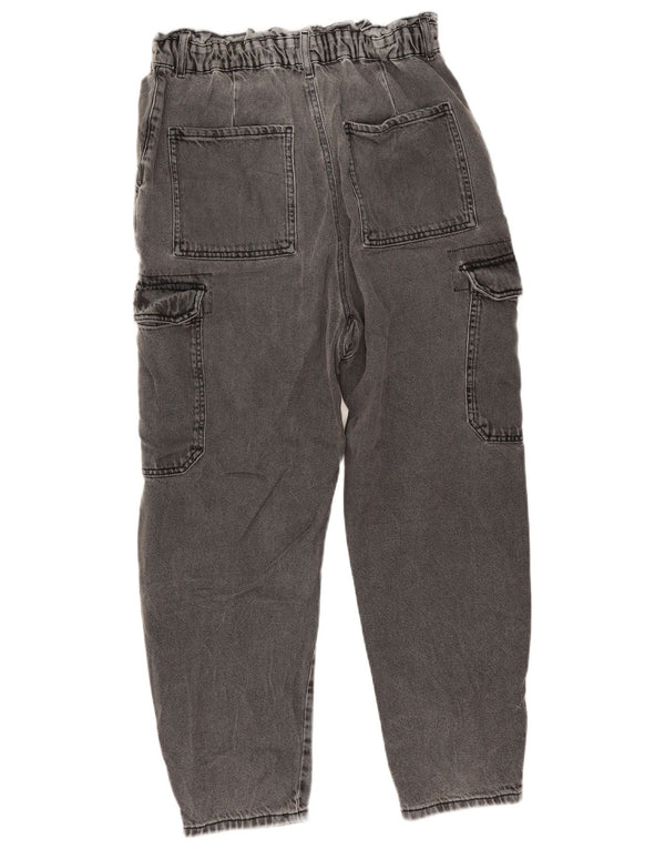 Женские укороченные свободные джинсы карго Zara EU 40, средние W32 L25, серый хлопок
