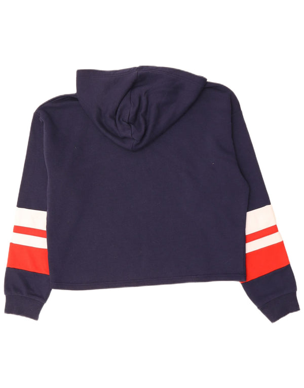 FILA Женский джемпер с капюшоном оверсайз с графическим рисунком UK 18 XL Темно-синий с цветными блоками