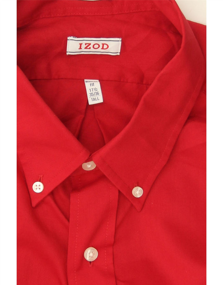 IZOD Mens Tall Regular Fit Shirt Size 17 182 XL Red Cotton Vintage Izod and Second-Hand Izod from Messina Hembry 