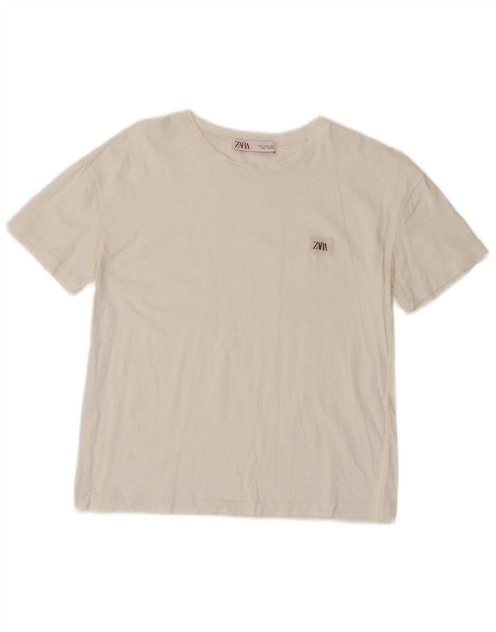 Женская футболка ZARA Top UK 10, маленькая, белая