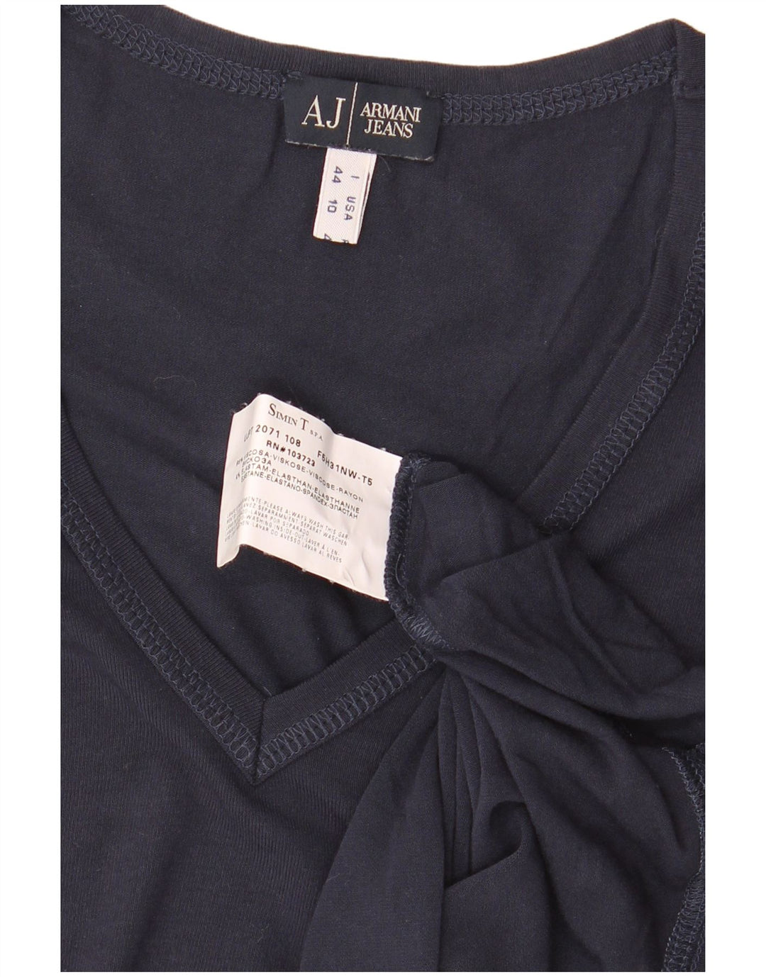 ARMANI JEANS Женская укороченная футболка Top IT 44 Medium Navy Blue Вискоза