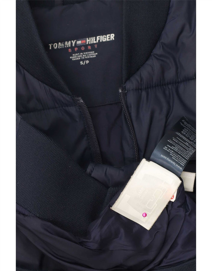 Мужская стеганая куртка Tommy Hilfiger UK 36, маленькая, темно-синяя, с цветными блоками