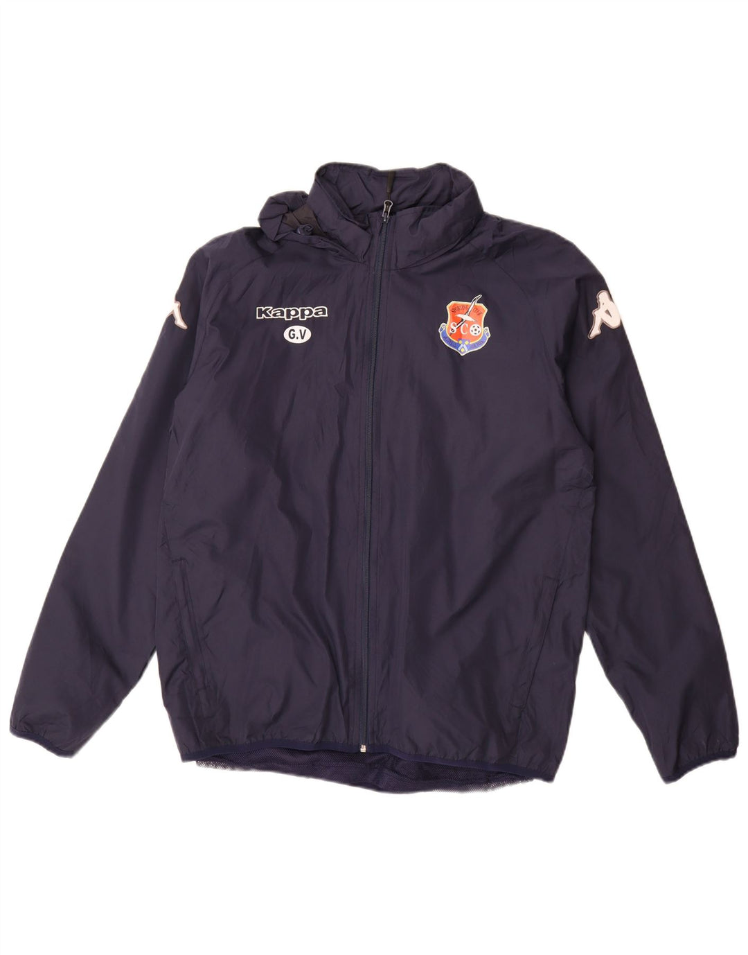 KAPPA Мужской спортивный костюм с капюшоном и графикой, верхняя куртка среднего размера, темно-синий, полиэстер