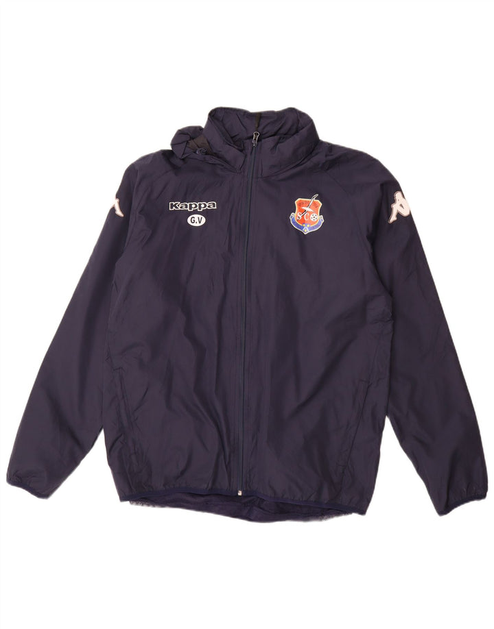 KAPPA Мужской спортивный костюм с капюшоном и графикой, верхняя куртка среднего размера, темно-синий, полиэстер