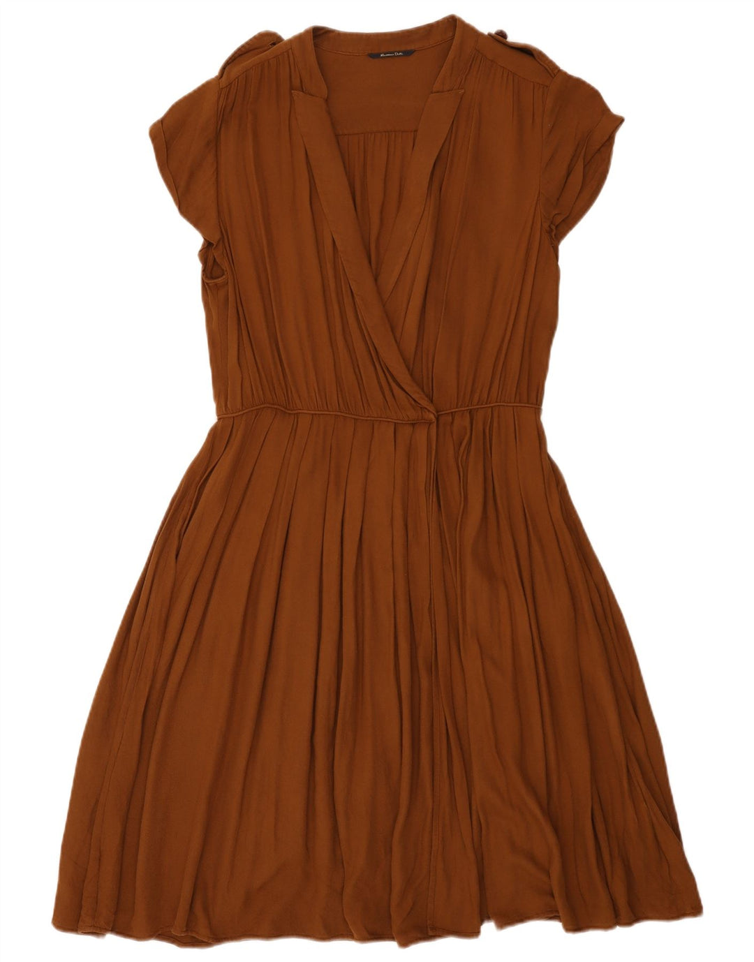 Женское платье с запахом Massimo Dutti EU 42, большое коричневое, вискоза