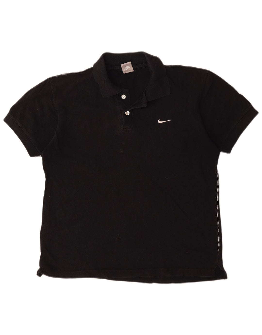 Женская рубашка-поло Nike UK 10/12, средний черный хлопок, черный цвет