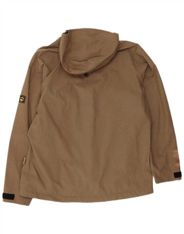Мужская дождевик с капюшоном Jack Wolfskin UK 40, большой бежевый полиэстер