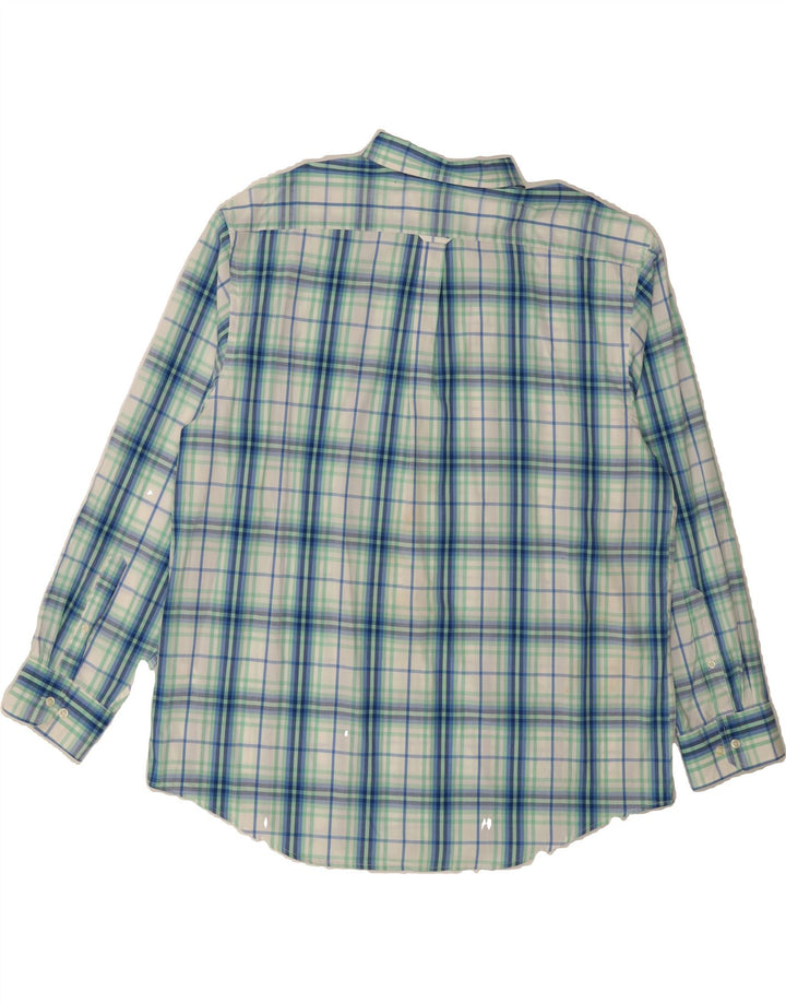 IZOD Mens Shirt 2XL Blue Check Cotton Vintage Izod and Second-Hand Izod from Messina Hembry 