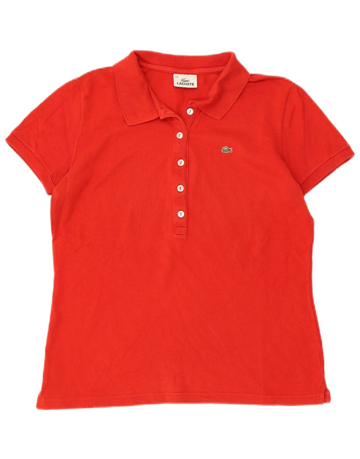 Женская рубашка поло Lacoste, размер 44, большой красный хлопок