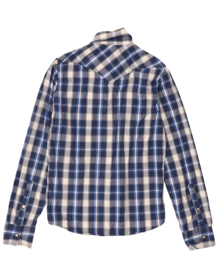 Мужская рубашка Hollister, маленькая синяя клетка, хлопок