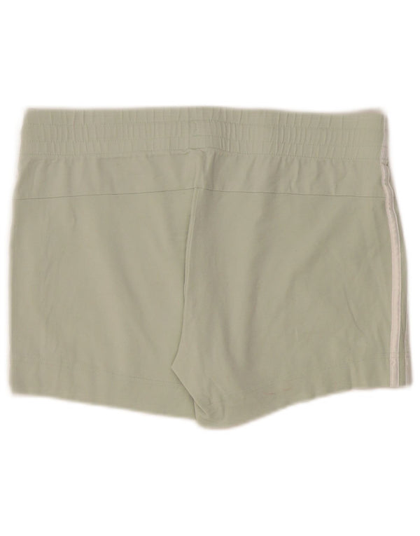 Adidas Womens Slim Fit Sport Shorts UK 12/14 Medium Green Cotton