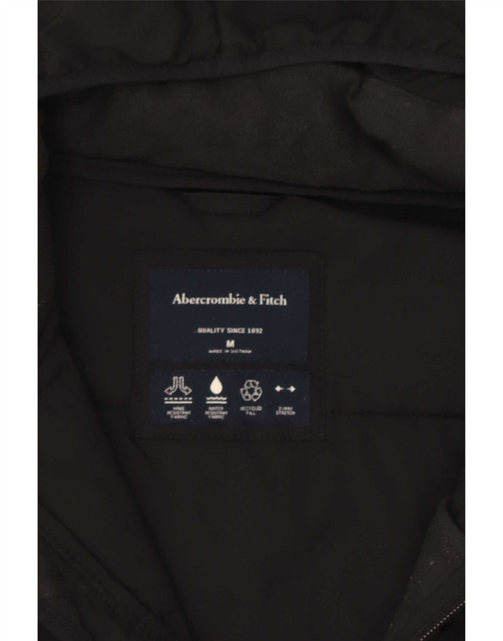 Мужская стеганая куртка с капюшоном Abercrombie & Fitch UK 38, средний черный