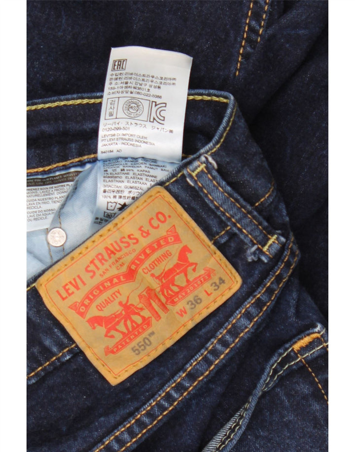 Мужские прямые джинсы свободного кроя Levi's 550 W36 L34 темно-синие, хлопок