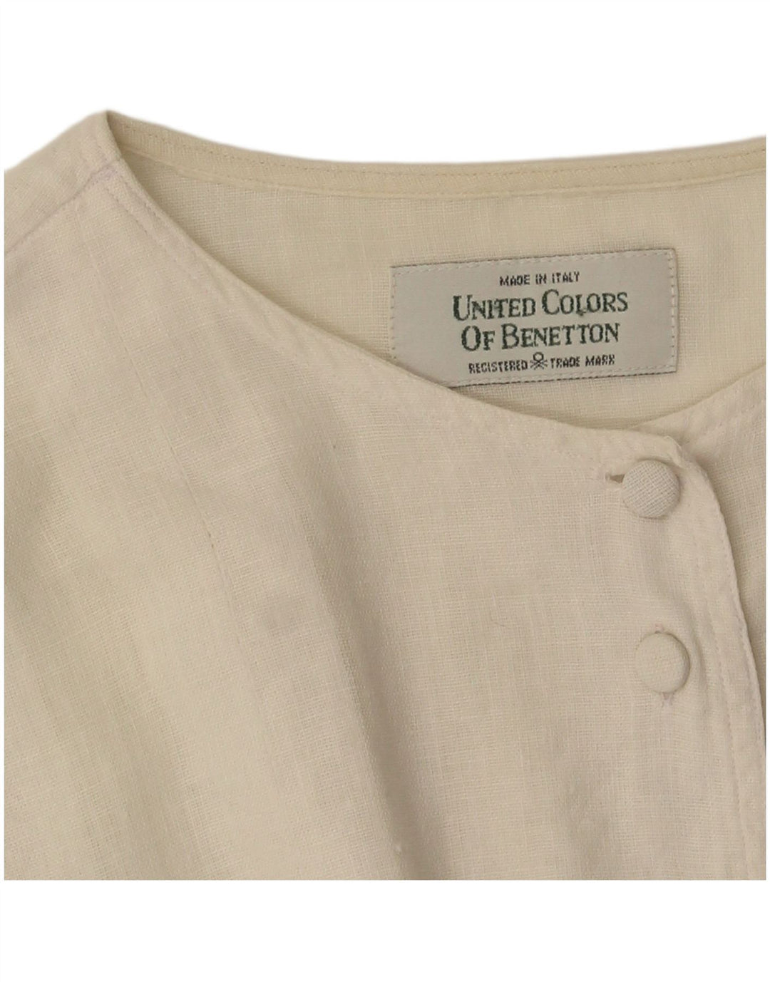 Женская укороченная блузка-рубашка Benetton UK 14 Medium Off White