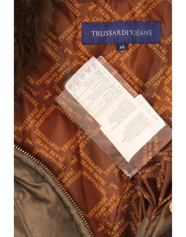 Trussardi Jeans Женская Утепленная Куртка IT 46 Большой Хаки Полиамид