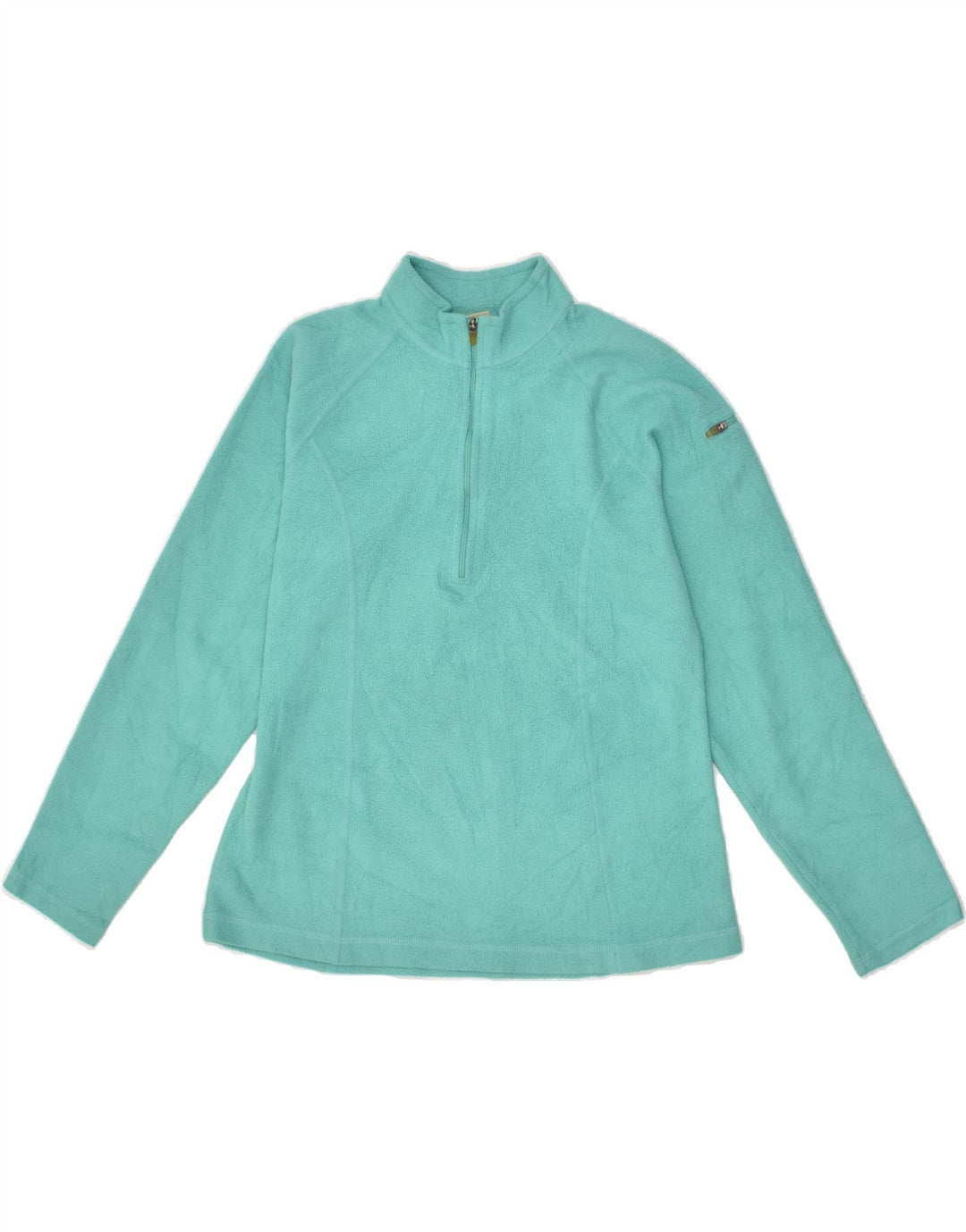 L.L.BEAN Womens Zip Neck Fleece Jumper UK 6 XS Turquoise Polyester | Vintage L.L.Bean | Thrift | Second-Hand L.L.Bean | Used Clothing | Messina Hembry 