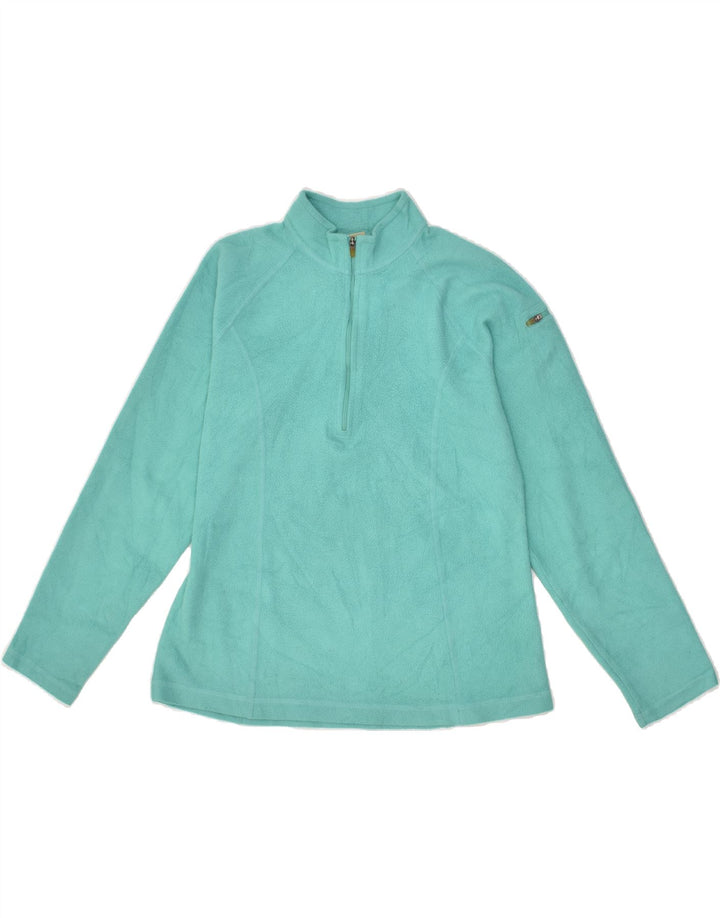 L.L.BEAN Womens Zip Neck Fleece Jumper UK 6 XS Turquoise Polyester | Vintage L.L.Bean | Thrift | Second-Hand L.L.Bean | Used Clothing | Messina Hembry 
