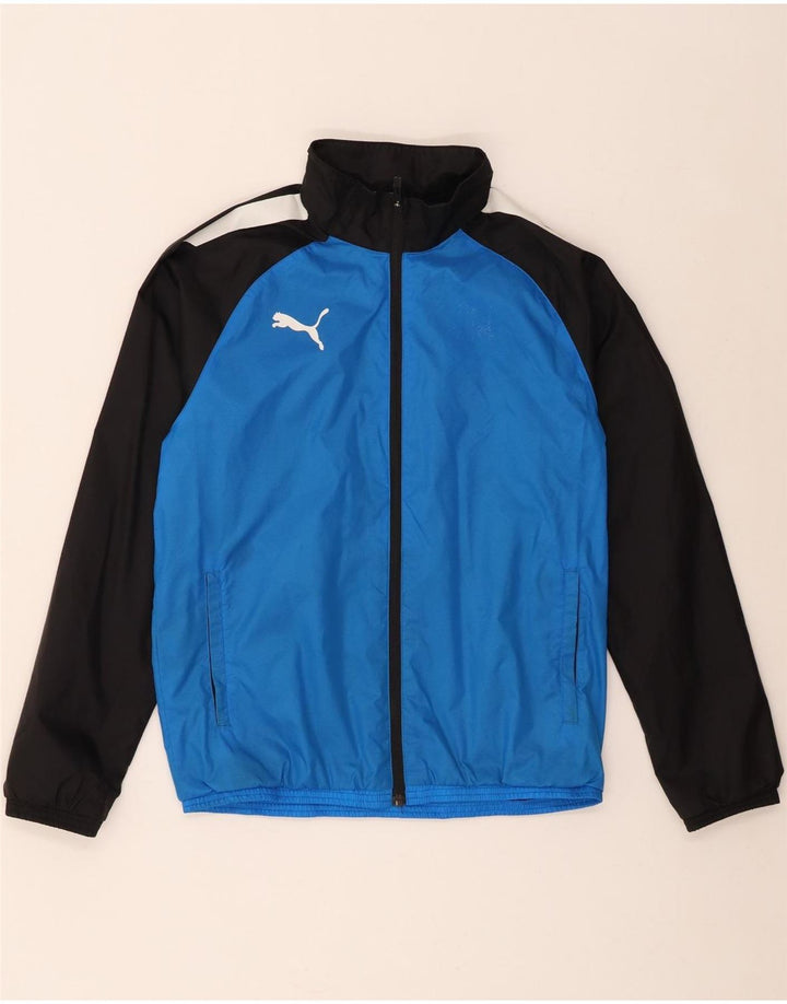 Спортивный костюм Puma для мальчиков, верхняя куртка 13–14 лет, синяя, нейлон с цветными блоками