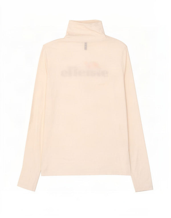 Женский топ Ellesse с длинным рукавом и графикой UK 14, средний белый хлопок, хлопок