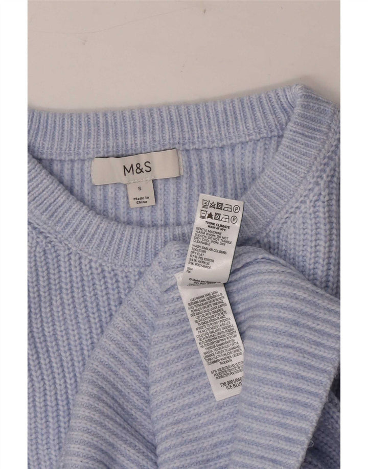 Женский джемпер с вырезом «лодочка» Marks & Spencer, Великобритания, 10, маленький синий, полиэстер