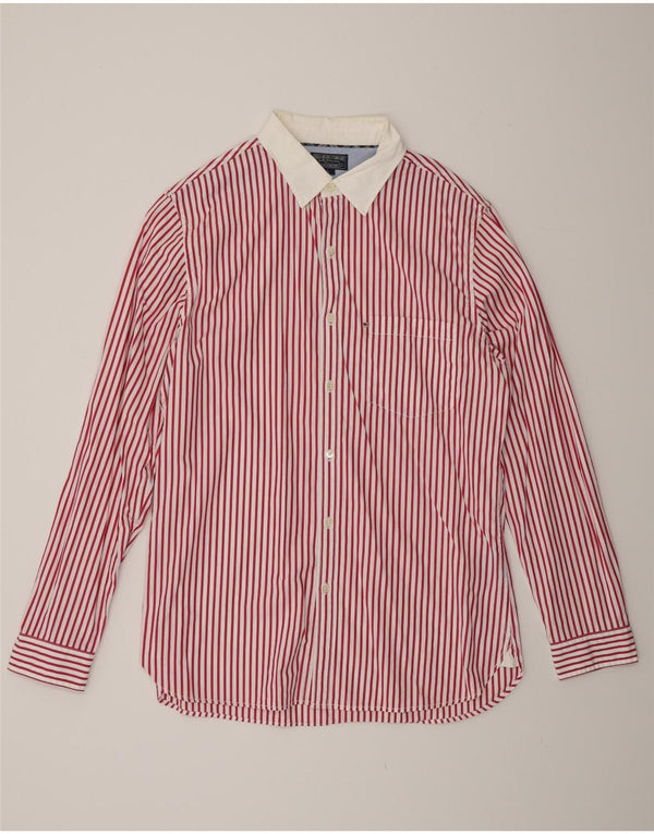 RALPH LAUREN Mens Shirt Large Red Pinstripe Cotton