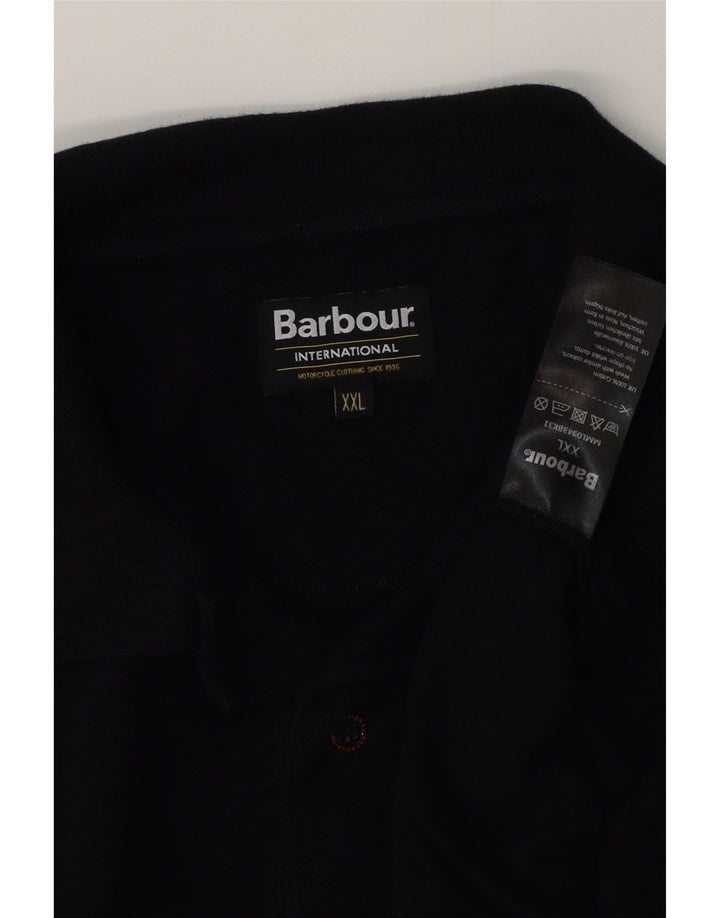 Мужская рубашка поло BARBOUR с длинным рукавом 2XL, черный хлопок