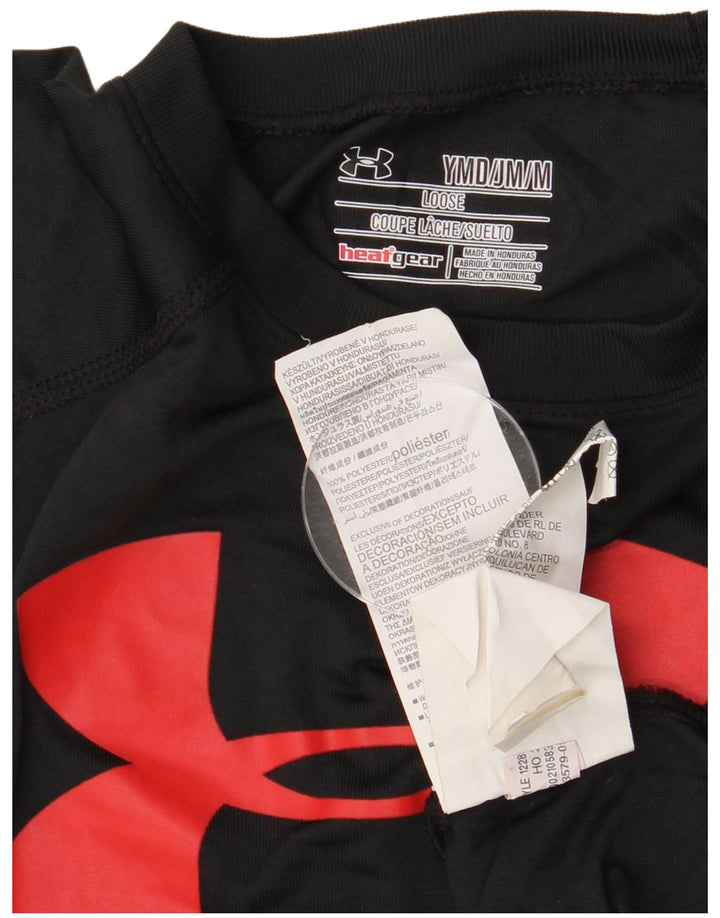 Футболка с рисунком Under Armour для мальчиков Heat Gear, топ 9–10 лет, средний черный