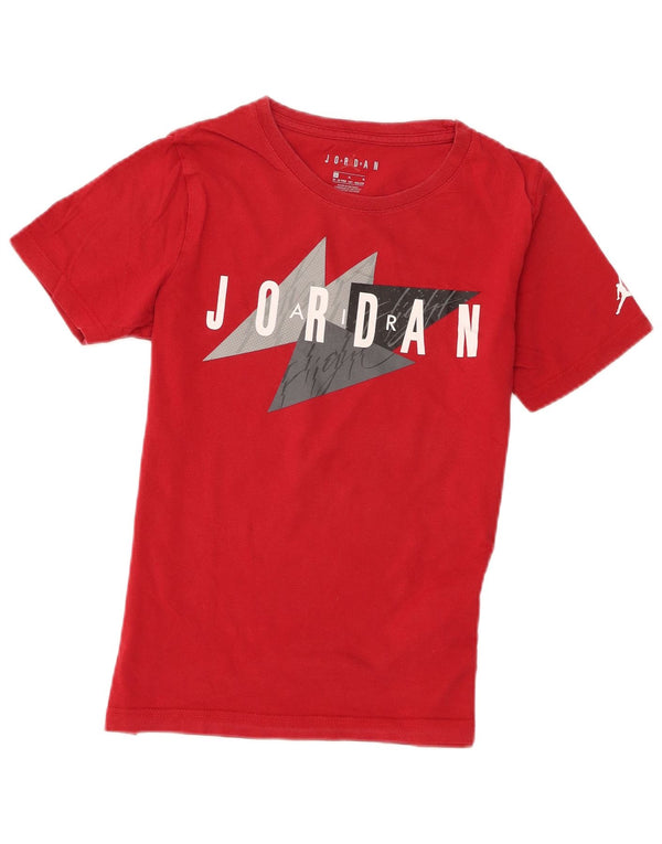 Футболка с рисунком Jordan для мальчиков, 12–13 лет, большой красный, хлопковый