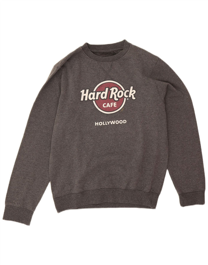 Мужской свитшот с голливудским рисунком Hard Rock Cafe, средний серый в крапинку