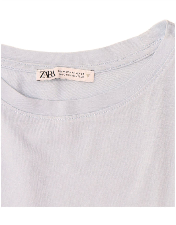 Женская футболка Zara Top UK 14, средний синий