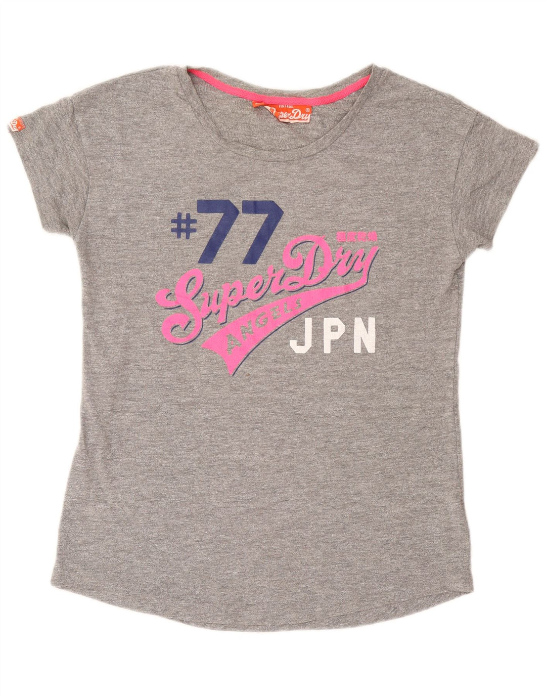 Женская футболка с рисунком Superdry Top UK 14, большой серый хлопок