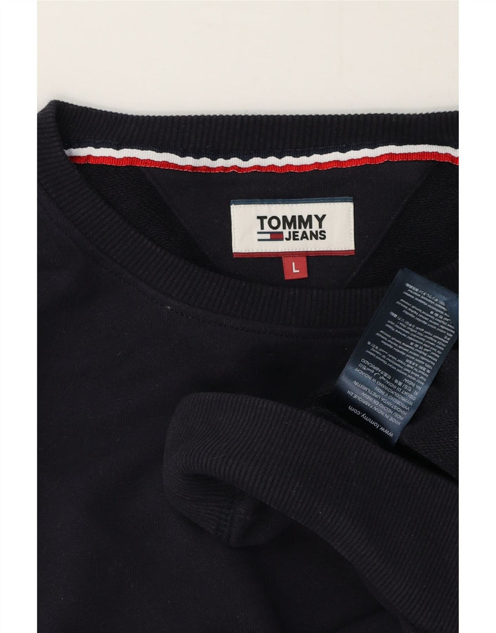 Мужской свитшот Tommy Hilfiger, большой темно-синий хлопковый джемпер