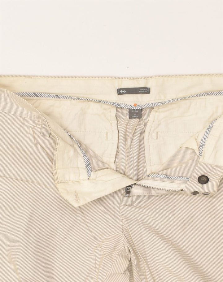 GAP Womens Straight Chino Trousers US 10 Large W34 L32 Beige Striped | Vintage Gap | Thrift | Second-Hand Gap | Used Clothing | Messina Hembry 
