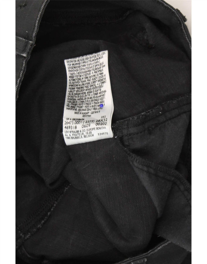 Женские узкие джинсы Levi's W28 L32, черный хлопок
