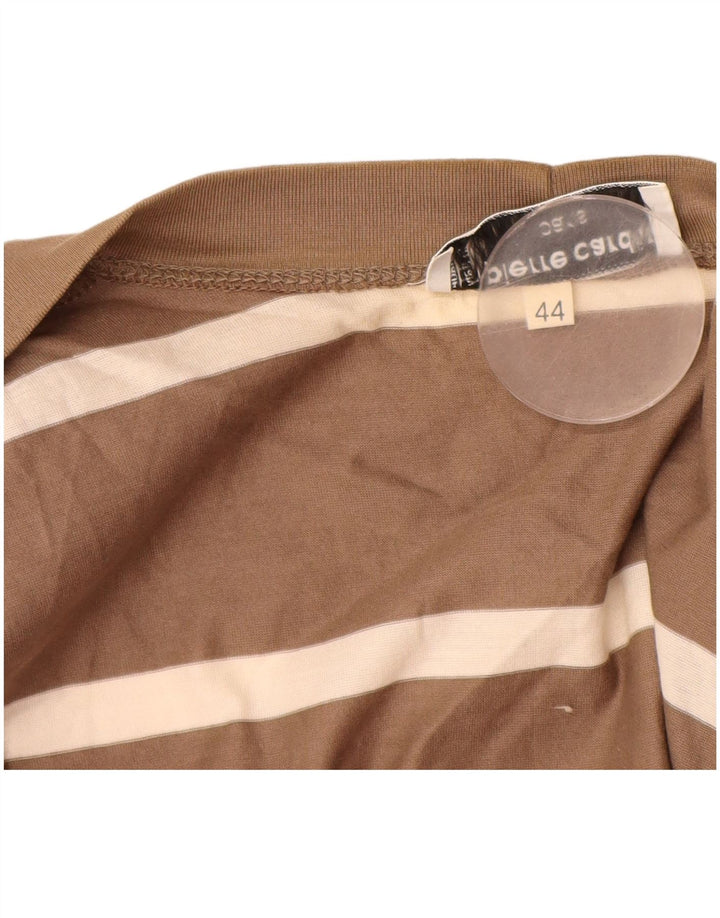 PIERRE CARDIN Женский длинный кардиган-свитер IT 44 Средний Коричневый В Полоску