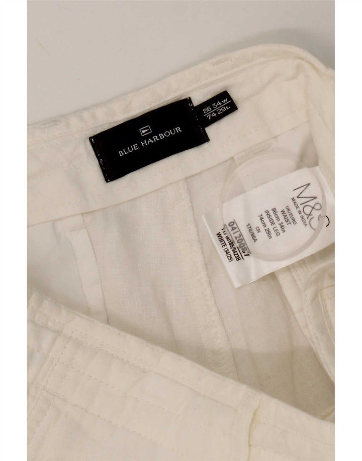 Мужские прямые брюки чинос Marks & Spencer Blue Harbour W34 L29 белые