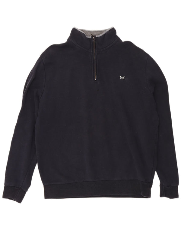 Crew Clothing Мужской свитшот с воротником на молнии Джемпер XL Темно-синий хлопок