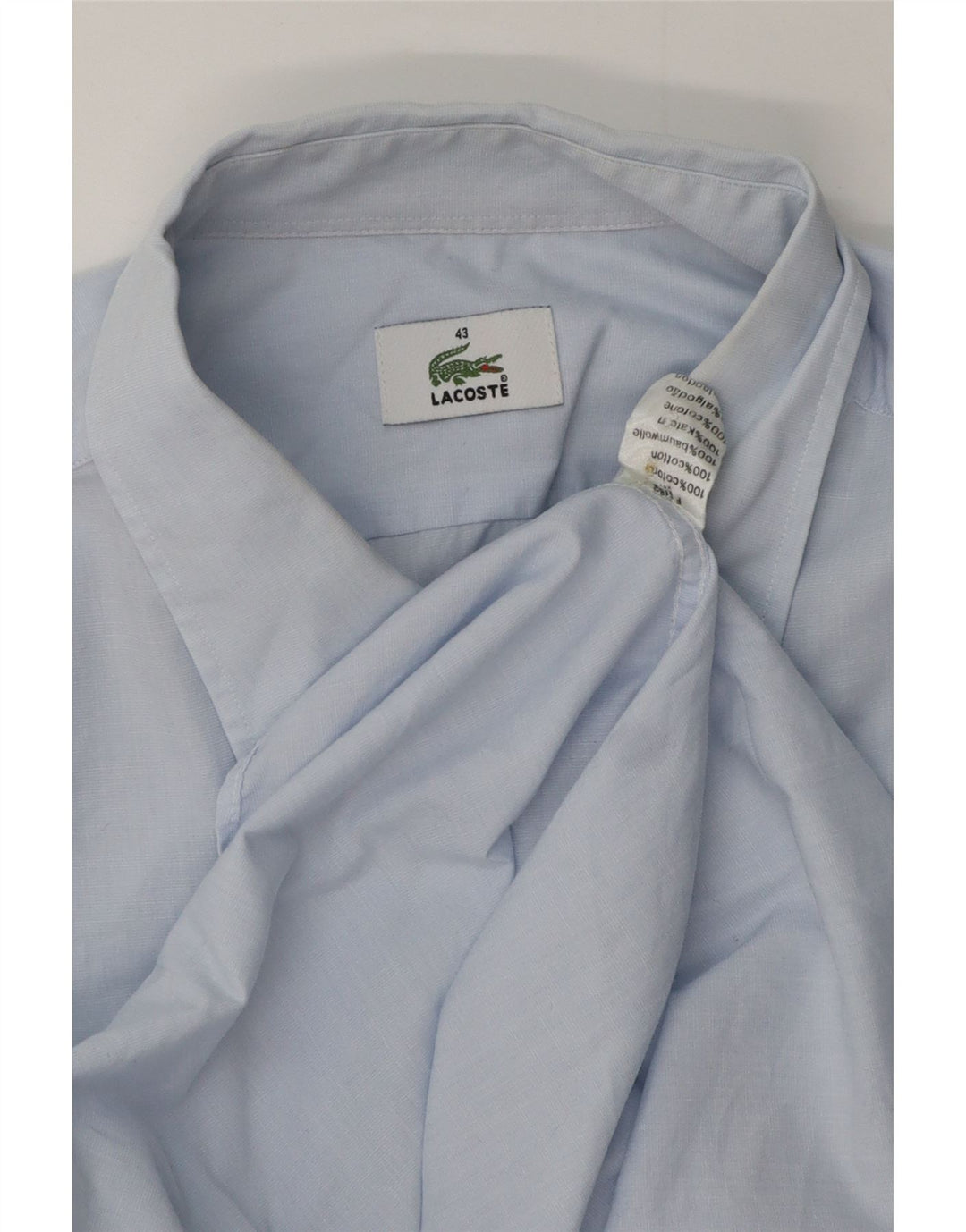Мужская рубашка Lacoste, размер 43, большая синяя хлопковая