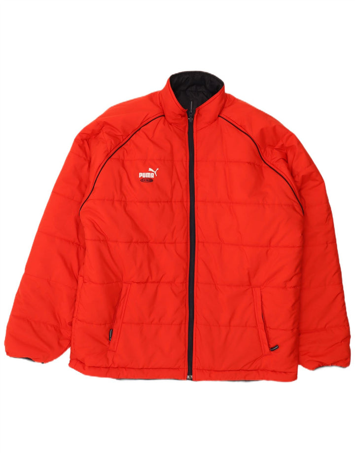 Мужская двусторонняя стеганая куртка Puma UK 44 2XL Темно-синяя с цветными блоками