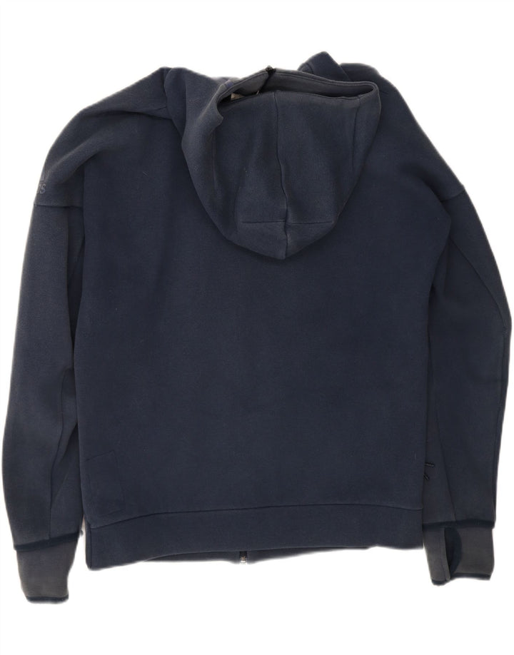 ADIDAS Mens Zip Hoodie Sweater Large Navy Blue Polyester Vintage Adidas and Second-Hand Adidas from Messina Hembry 