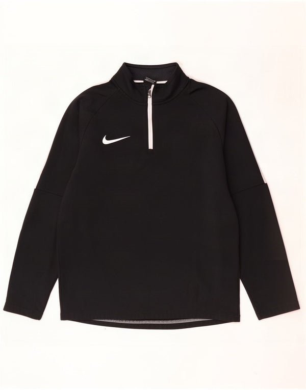 Мужской пуловер с воротником на молнии Nike Dri Fit, маленький черный цветной блок