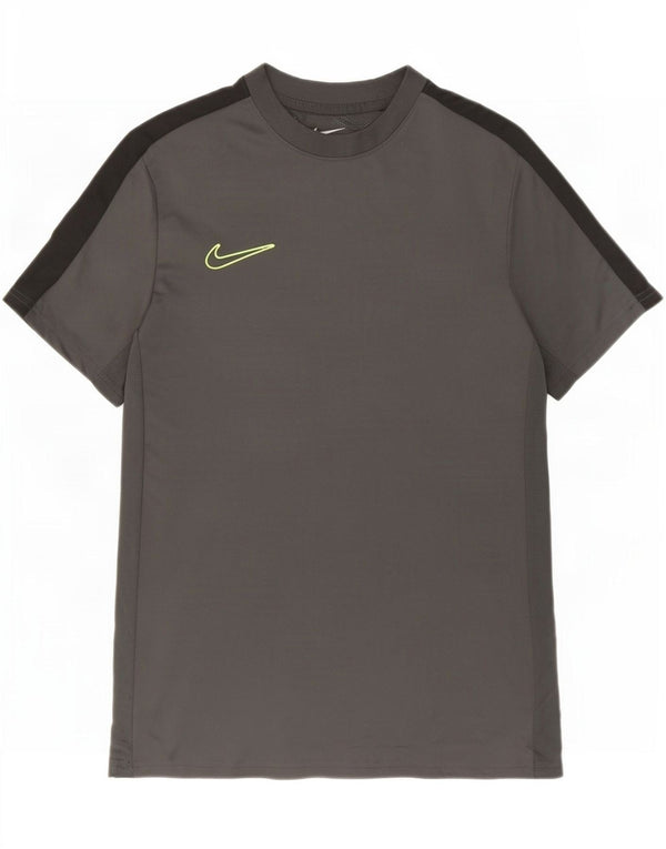 Мужская футболка Nike Dri Fit Slim, верх среднего серого цвета, полиэстер с цветными блоками