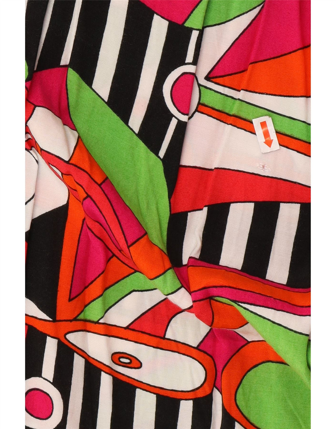 ВИНТАЖНАЯ Женская блузка-рубашка с абстрактным узором, Великобритания 14, средний разноцветный