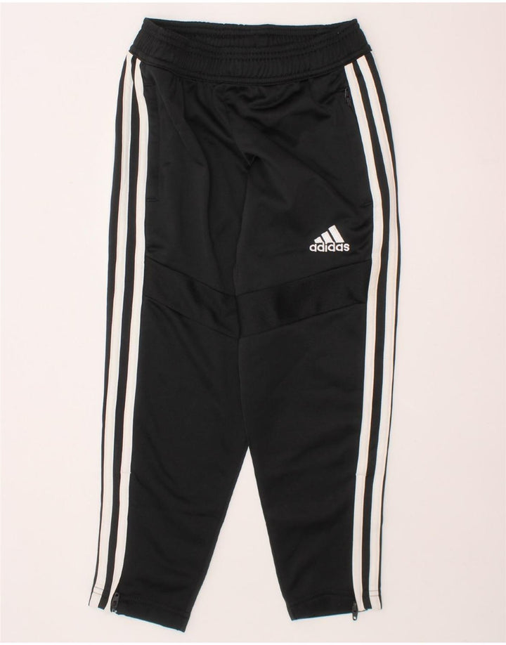 ADIDAS Boys Tracksuit Trousers 5-6 Years  Black Polyester
