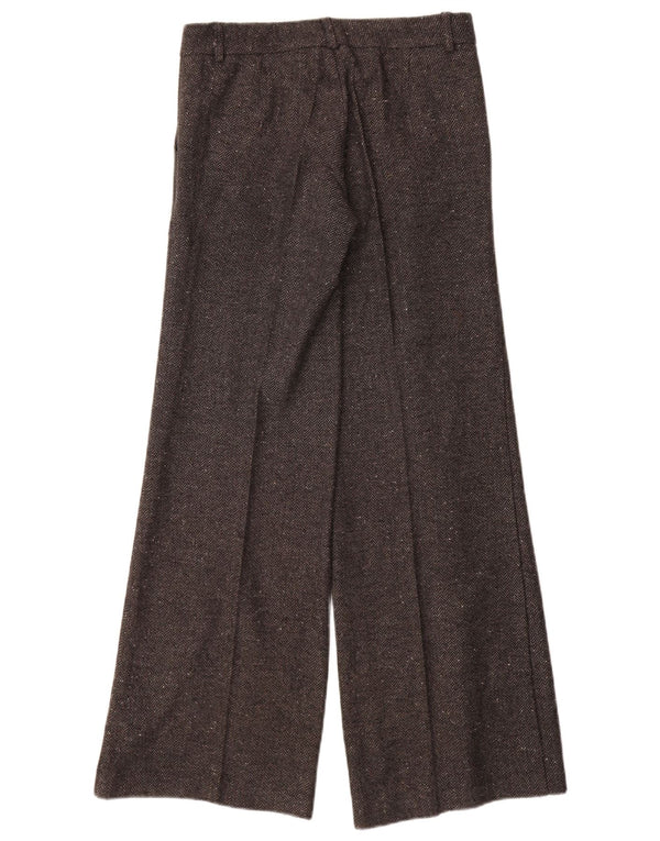 ВИНТАЖНЫЕ женские повседневные брюки IT 40 Small W28 L32 Серые с узором «елочка»