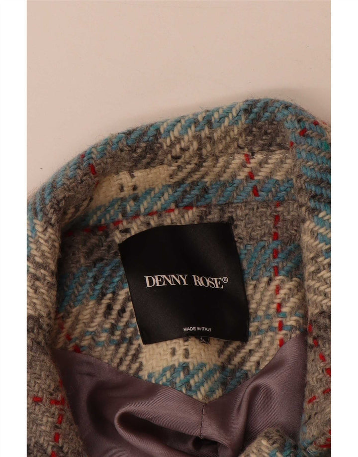 Женское двубортное пальто Denny Rose UK 8, маленькая разноцветная клетка