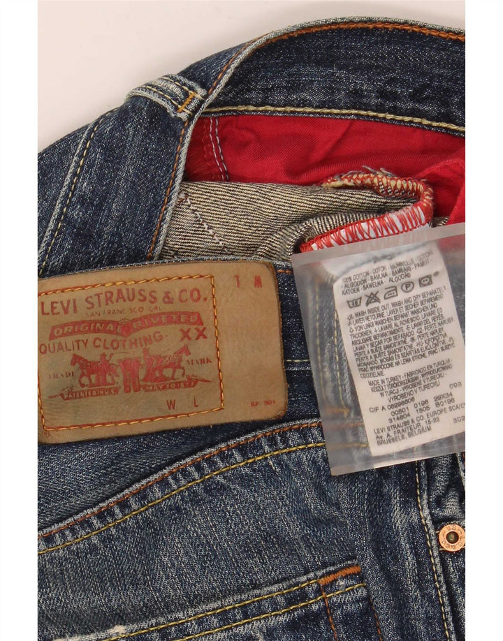 Мужские потертые широкие джинсы Levi's W29 L34, синий хлопок