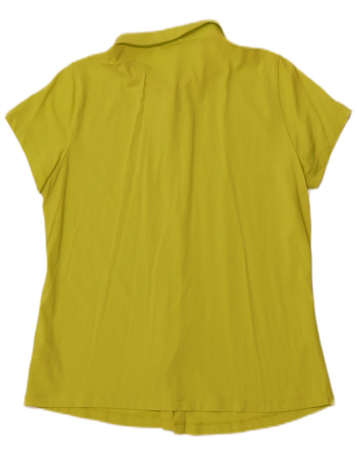 Женская блузка-рубашка с коротким рукавом WHITE STUFF UK 14, средний зеленый хлопок