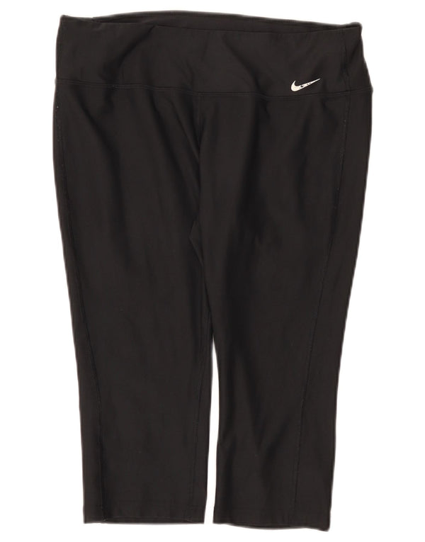 Женские леггинсы-капри Nike UK 14, большие черные спортивные штаны из полиэстера