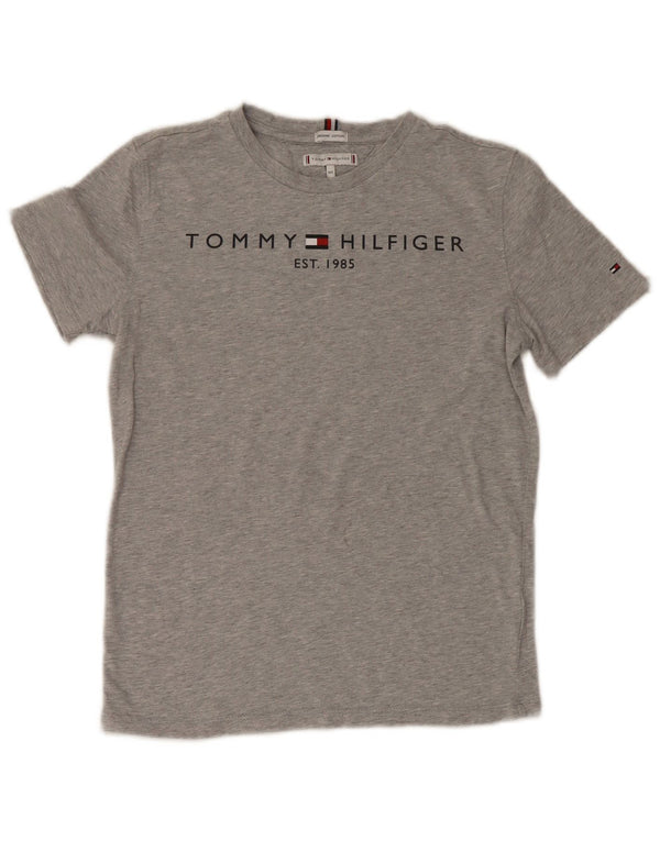 Футболка с рисунком Tommy Hilfiger для мальчиков, топ 11–12 лет, серая